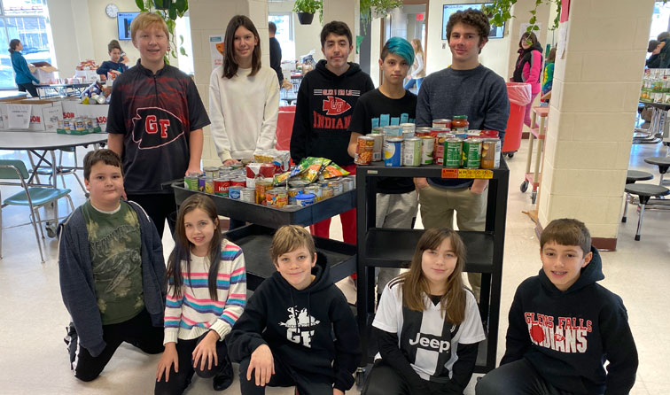 Middle School students collect nearly 2,500 food items - Glens Falls ...